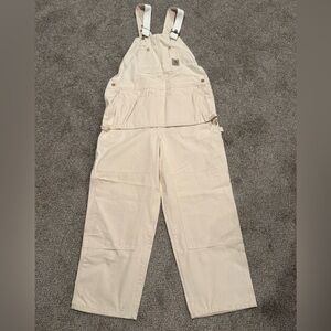 Carhartt Cream Drill Carpenter Bib Overall